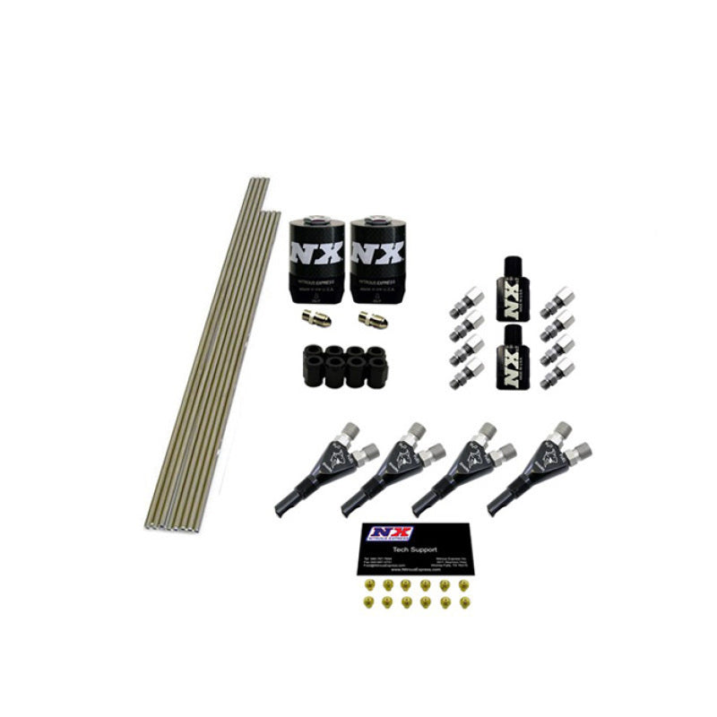 Nitrous Express 4 Cyl Shark Plumb Kit w/2 Solenoids & 75HP Jets Incl Hardware 13393 13393 Photo - Primary