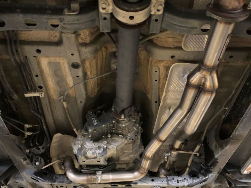 aFe Power Twisted Steel Y-Pipe w/ Cat SS 16-20 Toyota Tacoma V6 3.5L (4WD Only) 48-46013-RC 48-46013-RC Photo - Mounted