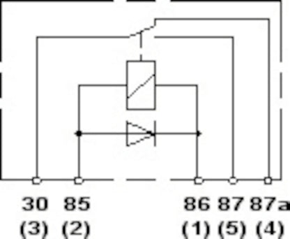 Hella Relay 12V 20/40A Spdt Dio 007794047 007794047 Technical Drawing