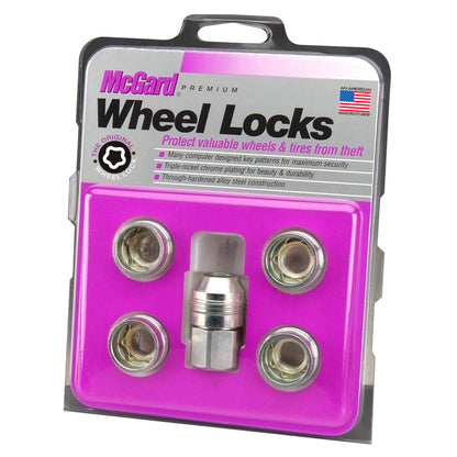 McGard Wheel Lock Nut Set - 5pk. (Under Hub Cap / Cone Seat) M14X.5 / 22mm Hex / .893in. L. - Silver 24519 24519 Photo - Primary