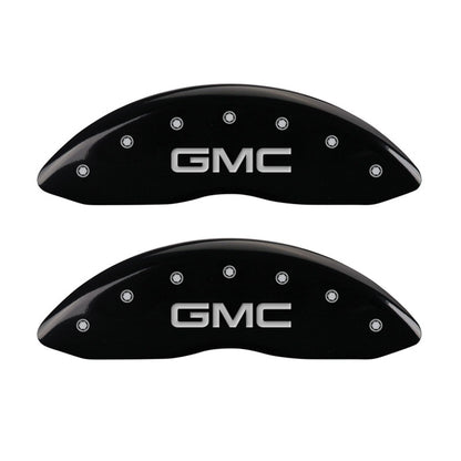MGP 2 Caliper Covers Engraved Front GMC Black Finish Silver Characters 2008 GMC Canyon 34213FGMCBK 34213FGMCBK Photo - Primary