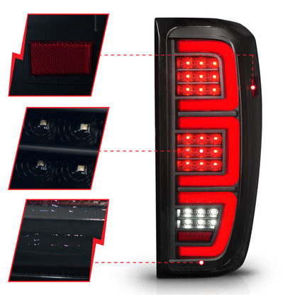 ANZO 19-23 GMC Sierra 1500/2500HD/3500HD Smoke Black Replacement Full LED Bar Tail Light 311458 311458 Photo - Unmounted