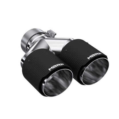 MBRP 3in ID / Dual 4in OD Out Staggered L 9.37in / R 9.87in Dual Wall Carbon Fiber Univ Exhaust Tip T5183CF T5183CF Photo - Primary