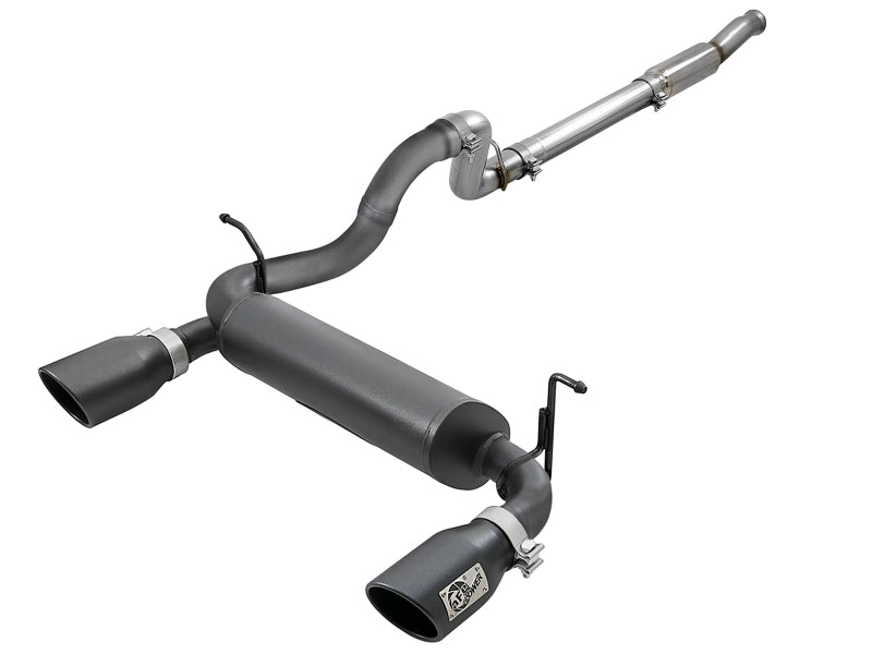 aFe Rebel Series 409 Stainless Steel Cat-Back Exhaust 18-21 Jeep Wrangler JL 2.0L (t) - Black Tip 49-48096-B 49-48096-B Photo - Primary