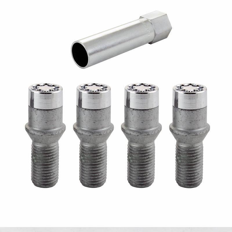McGard Wheel Lock Bolt Set - 4pk. (Tuner / Cone Seat) M14X1.5 / 17mm Hex / 28.6mm Shank L. - Chrome 27201 27201 Photo - Primary