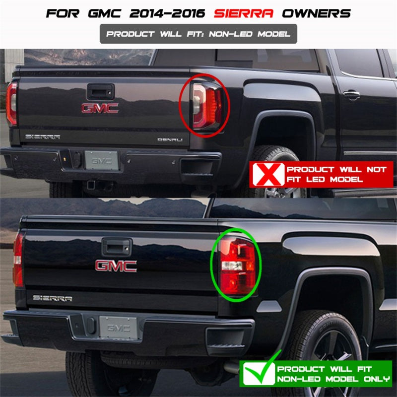 Spyder GMC Sierra 14-16 LED Tail Lights Red Clear ALT-YD-GS14-LBLED-RC 5080677 5080677 Photo - Mounted