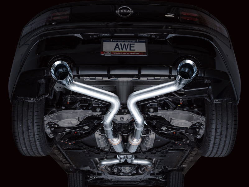 AWE Tuning AWE 2023 Nissan Z RZ34 RWD Track Edition Catback Exhaust System w/ Chrome Silver Tips 3020-32400 3020-32400 Photo - Mounted