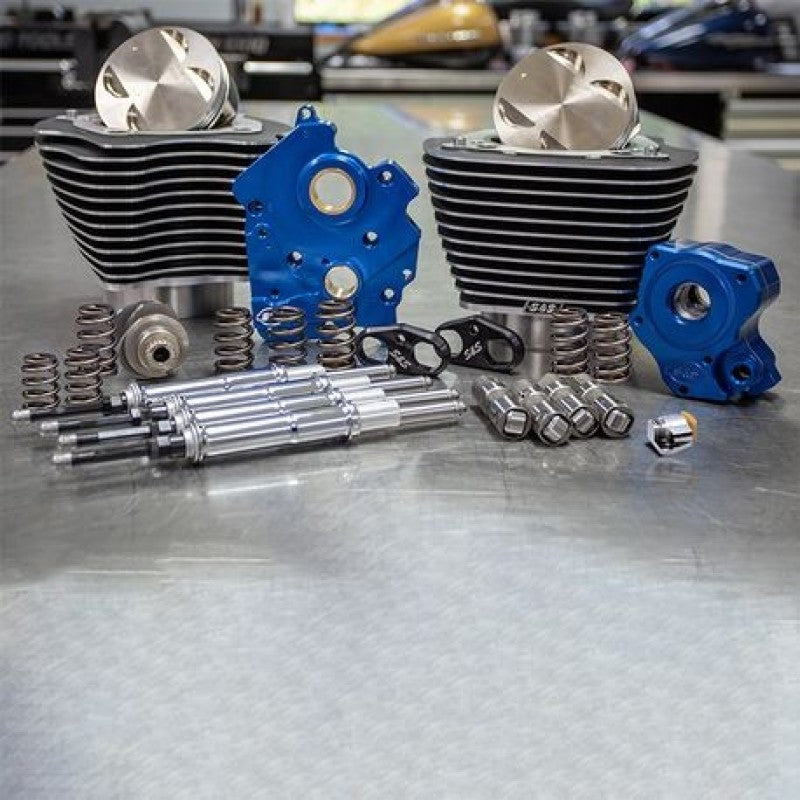 S&S Cycle 2017+ M8 124in CI Oil Cooled Power Pack w/ Chrome Pushrod Tubes 310-1052B 310-1052B Photo - Primary