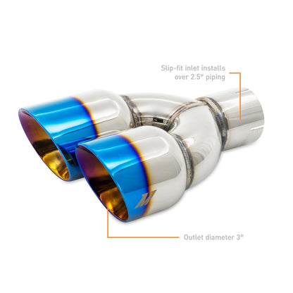 Mishimoto Dual Offset Tips 2.5in Inlet 3in Outlet Slash Cut - Burnt MMEXH-TIP-FSTBT MMEXH-TIP-FSTBT User 1