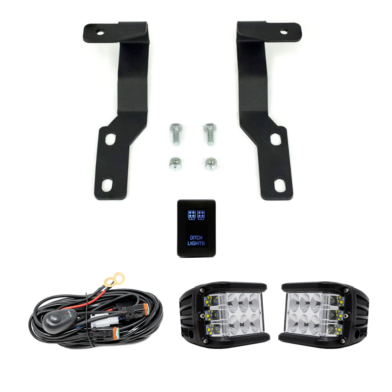 Cali Raised LED Cali Raised 05-15 Toyota Tacoma Low Prof Ditch Light Brackets Kit W/Cannon Pods No Switch CR2899 CR2899 Photo - Primary