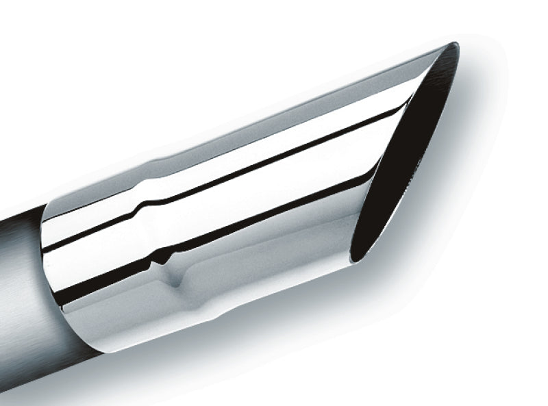 Borla Universal Polished TipSingle Round Angle-Cut (inlet 2 1/4in. Outlet 2 1/4in) *NO Returns* 20106 20106 Photo - Primary