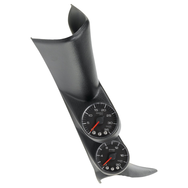 Autometer Diesel Gauge Kit A-Pillar w/ Speaker 01-07 GM Boost/EGT 60psi/2000 degree F Black Spek-Pro P72021 P72021 Photo - Primary