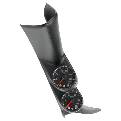 Autometer Diesel Gauge Kit A-Pillar w/ Speaker 01-07 GM Boost/EGT 60psi/2000 degree F Black Spek-Pro P72021 P72021 Photo - Primary