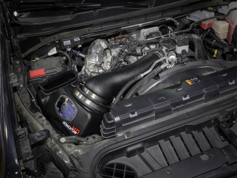 aFe Momentum HD Intake System w/ Pro 10R Filter 2020 GM Diesel Trucks 2500/3500 V8-6.6L (L5P) 50-70056T 50-70056T Photo - Mounted