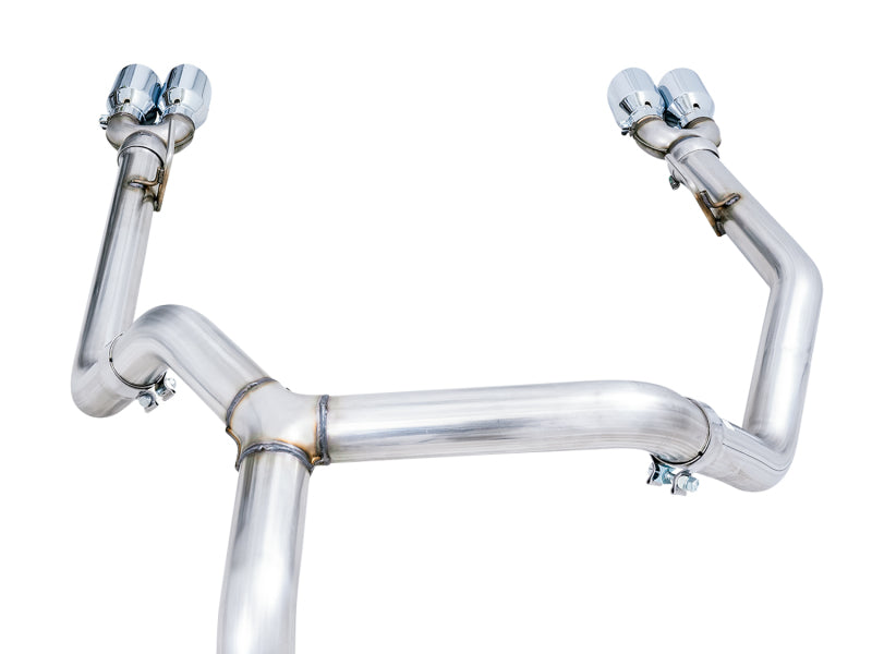 AWE Tuning 4th Gen GM 1500 5.3L 0FG Catback Split Rear Exit (w/ Bumper Cutouts) - Quad Chrome Tips 3015-42201 3015-42201 Photo - out of package