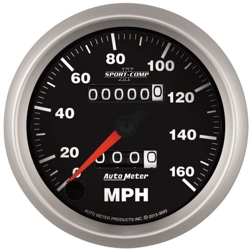 Autometer 3-3/8" Speedometer, 0-160 Mph, Mechanical, Sport-Comp II 3693 Photo - Primary