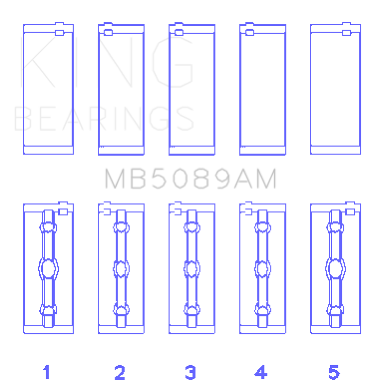 King Engine Bearings Toyota 1Rz (Size +0.75mm) Main Bearing Set MB5089AM0.75 MB5089AM0.75 Photo - Primary