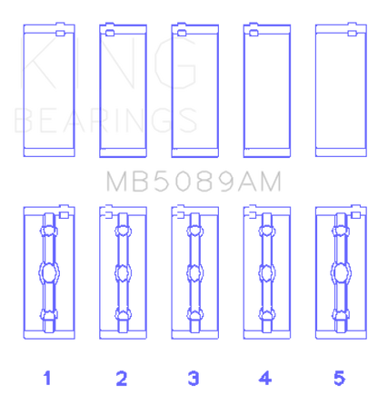 King Engine Bearings Toyota 1Rz (Size +0.75mm) Main Bearing Set MB5089AM0.75 MB5089AM0.75 Photo - Primary