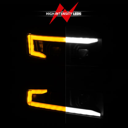 ANZO 19-22 Chevrolet Silverado 1500 LED Proj HL w/Lgt Bar SwBk Seq. Blk w/In. Light - Passenger Side 111566-R 111566-R User 5