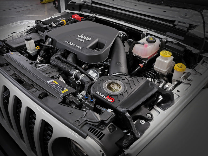 aFe 20-21 Jeep Wrangler (JL) V6-3.0L (td) Momentum HD Cold Air Intake System w/ Pro GUARD 7 Media 50-70062G 50-70062G Photo - Mounted