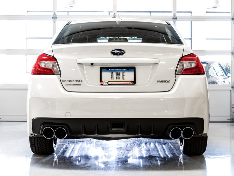 AWE Tuning 2015+ Subaru WRX VA Sedan Touring Edition Exhaust - Chrome Silver Tips (102mm) 3015-42098 3015-42098 Photo - Mounted