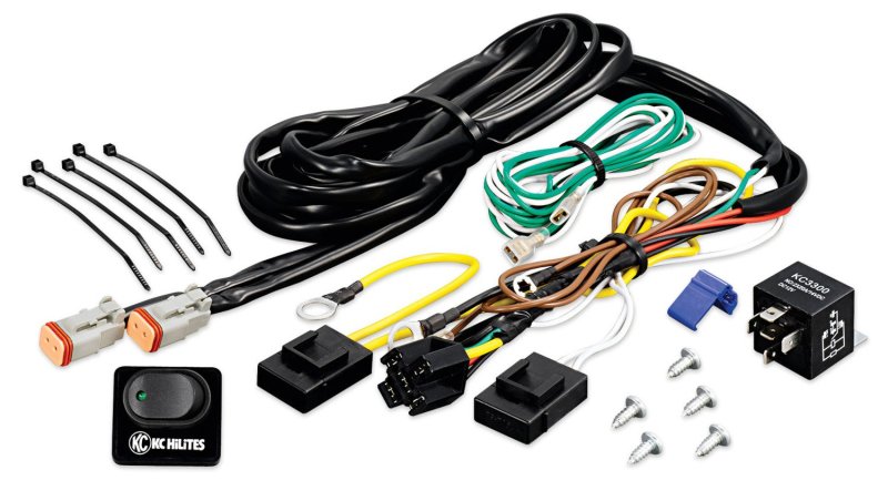 KC HiLiTES Wiring Harness w/40 AMP Relay & LED Rocker Switch (Up to 2 - 130w Lights) 6315 6315 Photo - Primary
