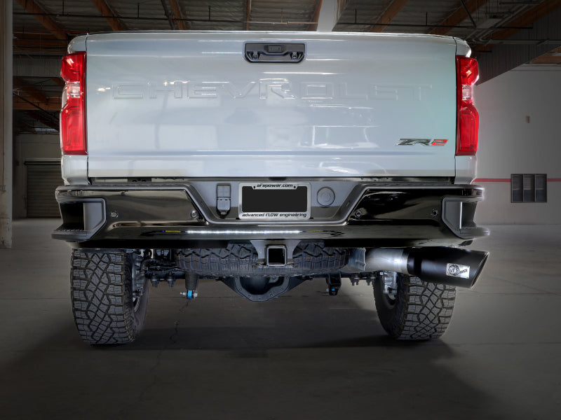 aFe Large Bore-HD 5in 409SS DPF-Back Exhaust System w/Blk Tip 24-25 GM Diesel Trucks V8-6.6L(td) L5P 49-44147-B 49-44147-B Photo - Mounted