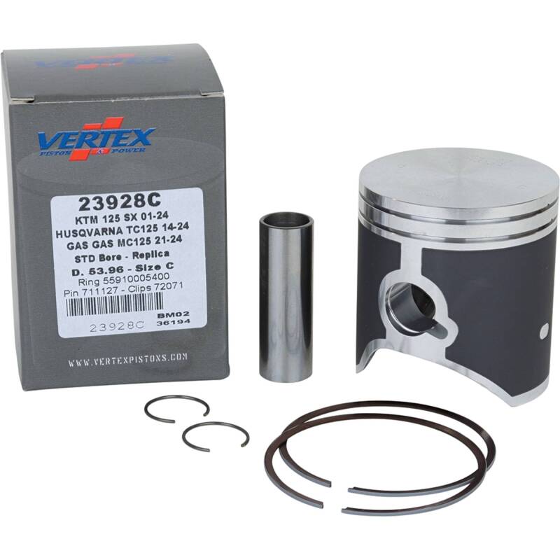 Vertex Pistons Vertex Piston 01-16 KTM 125 EXC 125cc Cast Replica Piston Kit 23928C 23928C Photo - Primary