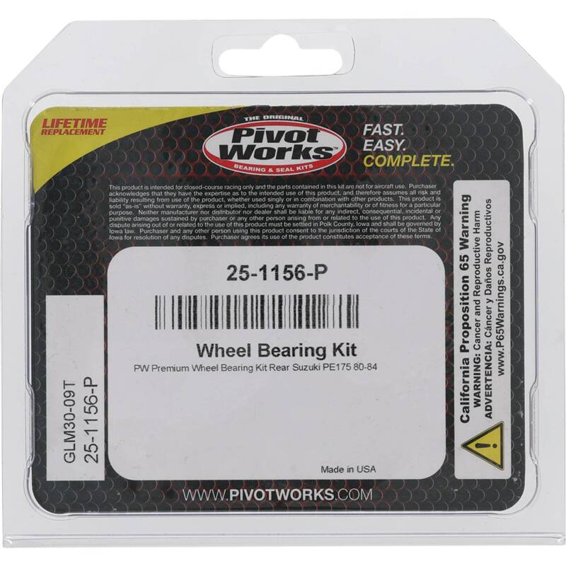 Pivot Works Suzuki Wheel Bearing Kit Premium Bearings 25-1156-P 25-1156-P Photo - Primary