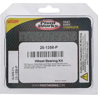 Pivot Works Honda Wheel Bearing Kit Premium Bearings 25-1358-P 25-1358-P Photo - Primary