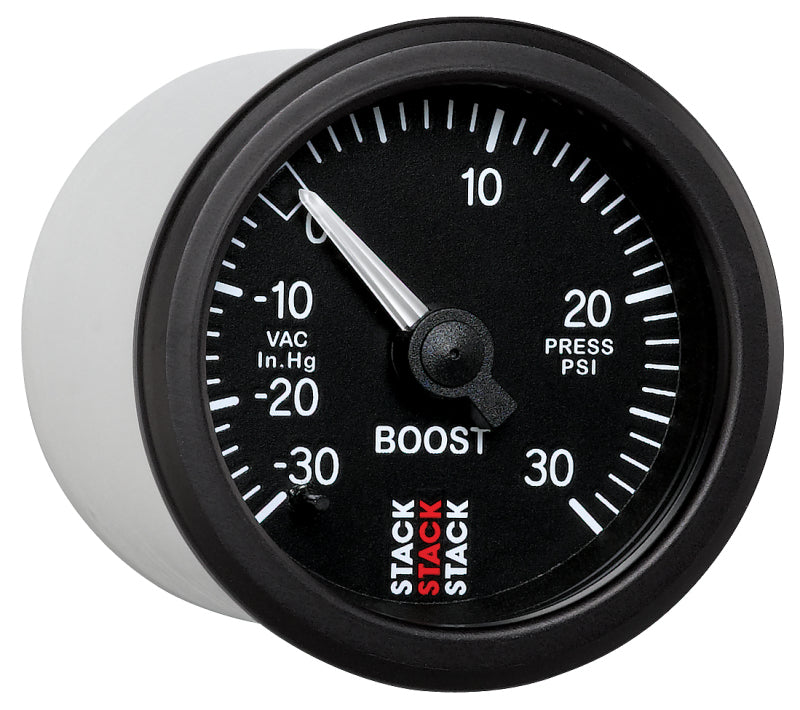 Autometer 52mm Stack Instruments -30INHG to +30PSI Mechanical Boost Gauge - Black ST3112 ST3112 User 5