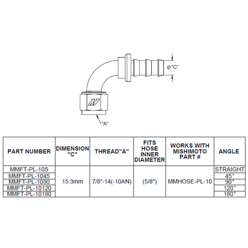 Mishimoto 120-Degree Push Lock Fitting -10AN MMFT-PL-10120 MMFT-PL-10120 User 1