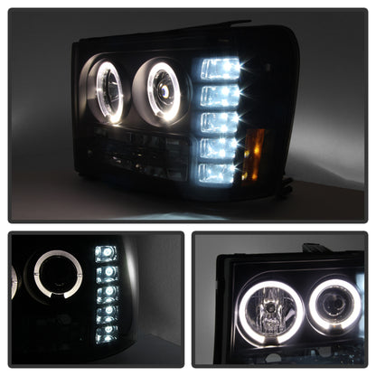 Spyder GMC Sierra 1500/2500 07-13 Projector Headlights LED Halo- LED Blk Smke PRO-YD-GS07-HL-BSM 5078506 5078506 User 1
