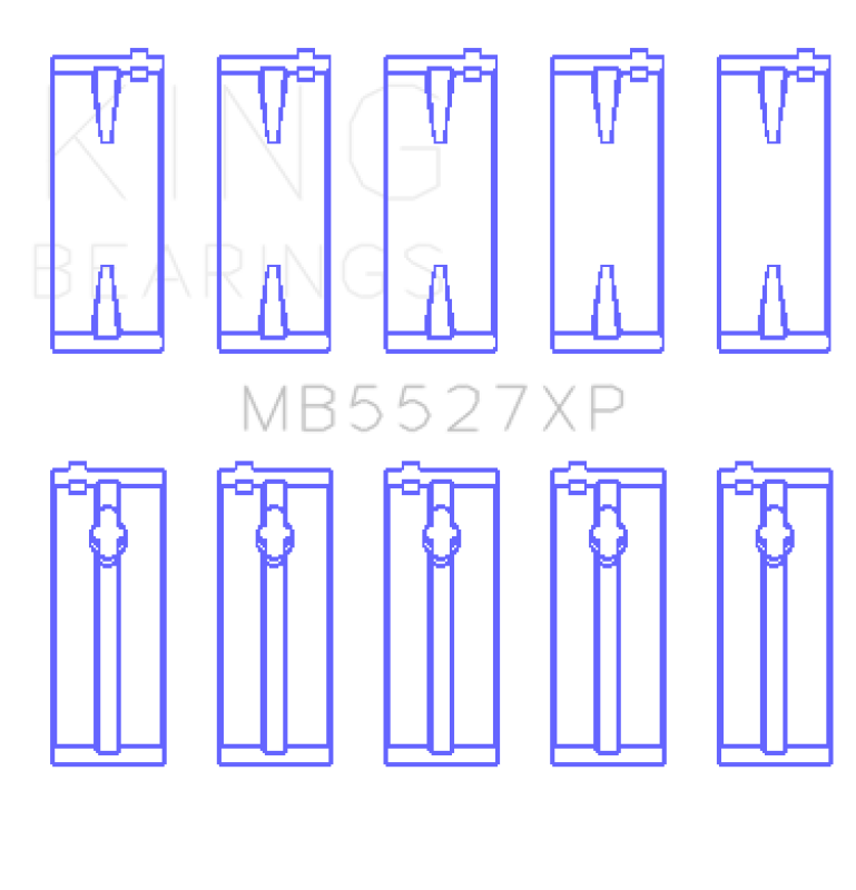 King Toyota 4AGE/4AGZE 16V 1.6L (Size STD) Performance Main Bearing Set MB5527XP MB5527XP Photo - Primary