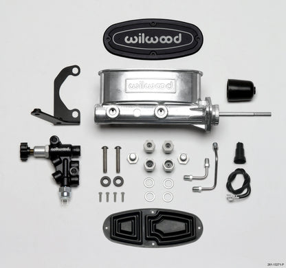 Wilwood HV Tandem M/C Kit w L/H Bracket & Prop Valve - 7/8" Bore, Ball Burnish 261-13271-P Photo - Primary