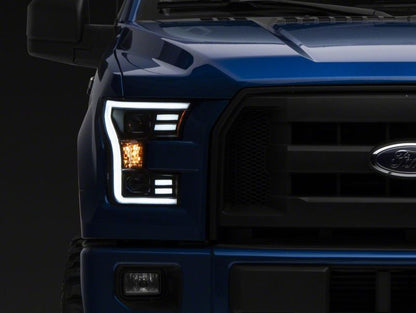 Raxiom 15-17 Ford F-150 G3 Projector Headlights w/ LED Accent- Blk Housing (Clear Lens) T542837 T542837 Photo - Close Up