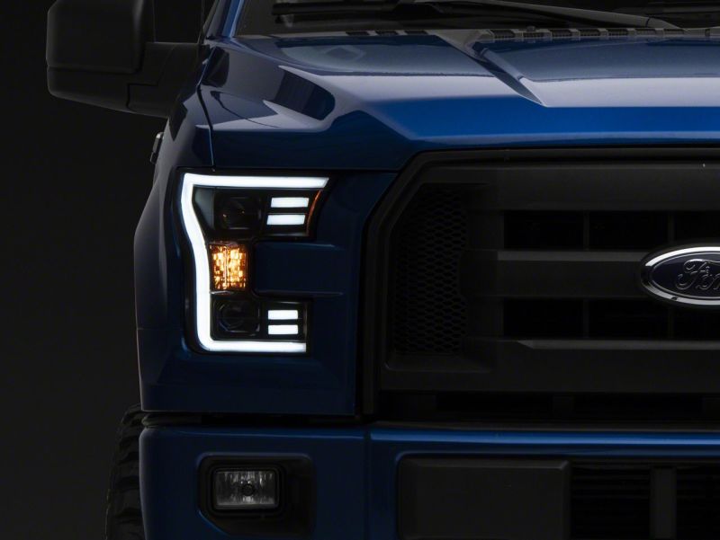 Raxiom 15-17 Ford F-150 G3 Projector Headlights w/ LED Accent- Blk Housing (Clear Lens) T542837 T542837 Photo - Close Up