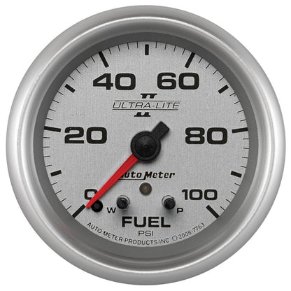 Autometer Ultra-Lite II 2 5/8in 0-100 PSI Full Sweep Electronic Fuel Pressure Gauge 7763 7763 Photo - Primary