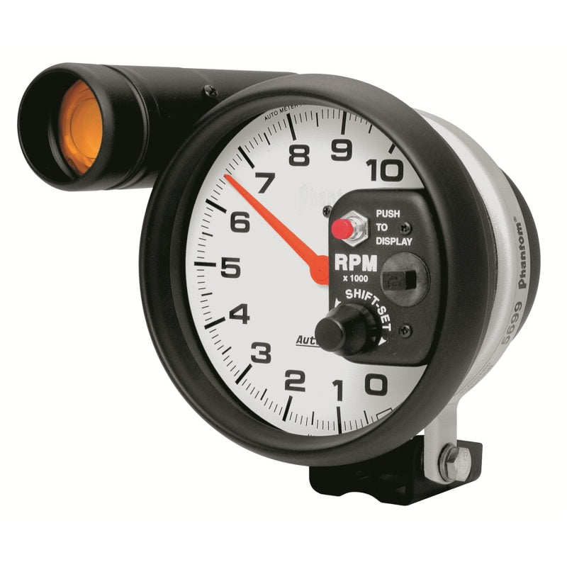 Autometer Gauge, Tachometer, 5", 10K Rpm , Pedestal w/ ext. Shift-Lite, Phantom 5899 Photo - Primary