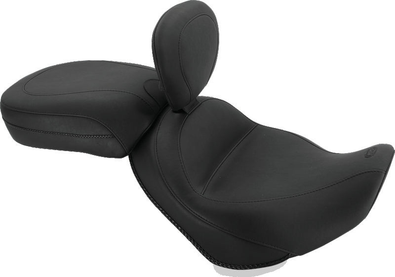 Mustang Motorcycle Mustang 02-08 Triumph America,03-08 Speedmaster, Std Touring 2PC Seat w/Driver Backrest - Black 79005 79005 Photo - Primary
