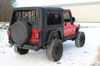 Fishbone Offroad 97-06 Jeep Wrangler TJ Steel Tube Fenders Rear 3In Flare - Blk Textured Powdercoat FB23029R FB23029R Photo - lifestyle view