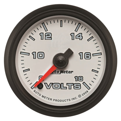 Autometer Pro-Cycle Gauge Voltmeter 2 1/16in 18V Digital Stepper Motor White 19592 19592 Photo - Primary