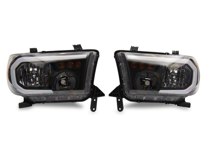 Raxiom 07-13 Toyota Tundra Axial Series Headlights w/ SEQL LED Bar- Blk Housing (Clear Lens) TU16005 TU16005 Photo - Close Up