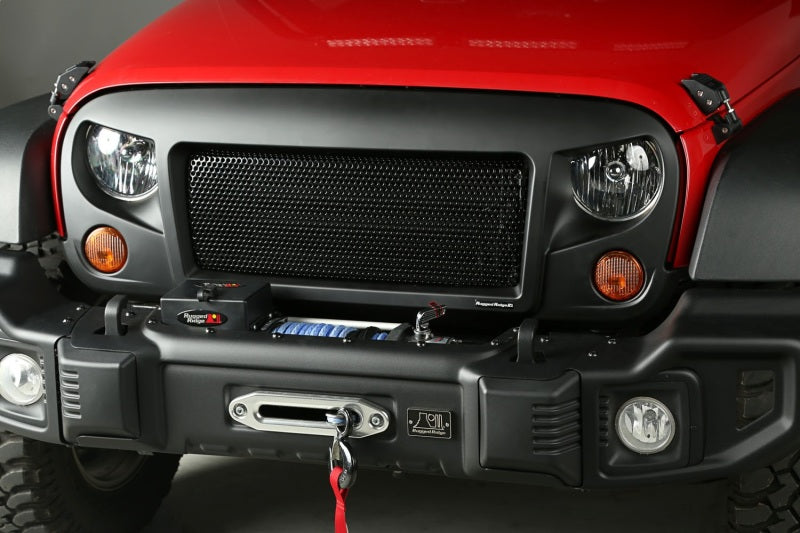 Rugged Ridge Spartan Grille,Satin Black;07-18 Jeep Wrangler JK 12034.01 Photo - Mounted