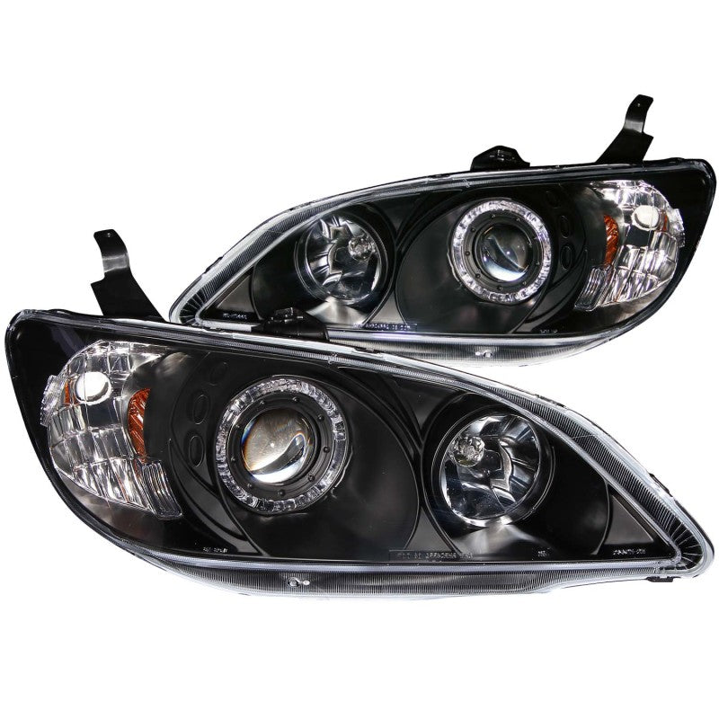 Anzo 2004-2005 Honda Civic Projector Headlights w/ Halo Black 121059 Photo - Primary