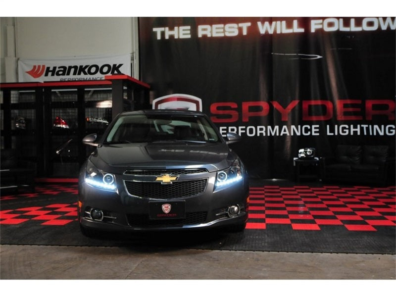 Spyder Chevy Cruze 11-14 Projector Headlights LED Halo -DRL Blk High H1 Low H7 PRO-YD-CCRZ11-DRL-BK 5037916 5037916 Photo - Mounted