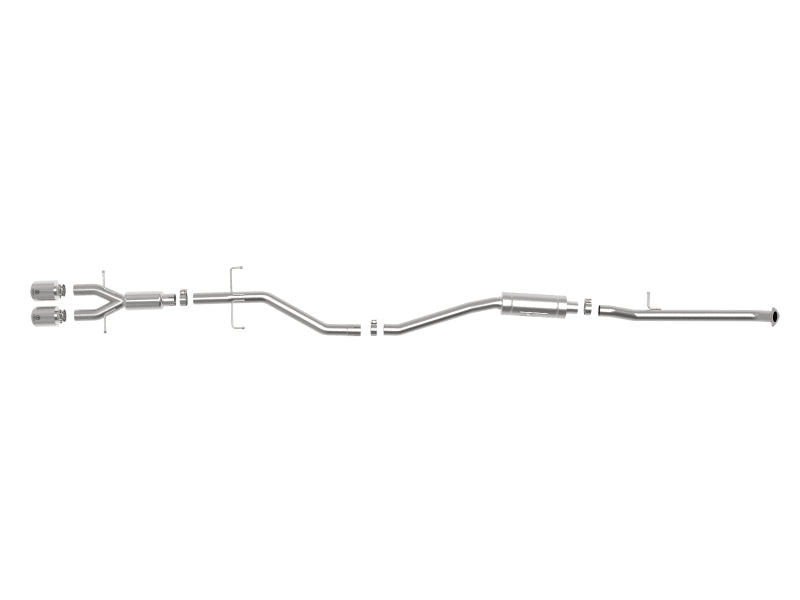 aFe Takeda 2.5in 304SS Cat-Back Exhaust System w/ Polished Tips 17-20 Honda Civic Si Sedan I4 1.5L 49-36619-P 49-36619-P Photo - Unmounted