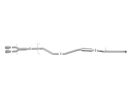 aFe Takeda 2.5in 304SS Cat-Back Exhaust System w/ Polished Tips 17-20 Honda Civic Si Sedan I4 1.5L 49-36619-P 49-36619-P Photo - Unmounted