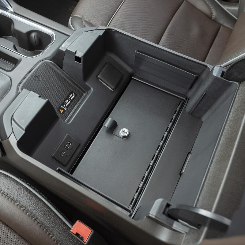 Tuffy Products Tuffy Console Safe W/ Keyed Lock For Chevrolet Silverado W/ Wireless Charging Pad Console 393-01 393-01 Photo - Close Up