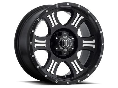 ICON Shield 17x8.5 6x135 6mm Offset 5in BS 87.1mm Bore Satin Black/Machined Wheel 1017856350MB 1017856350MB Photo - Primary